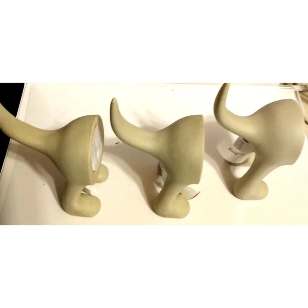 NEW 3 Ikea Beige BASTIS Dog Tail Wall Hanger Hook Hat Coat Leash Keys NWT